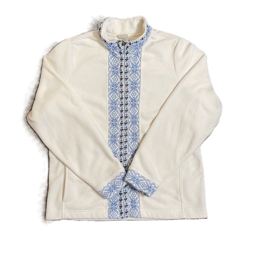 Women's L.L. Bean Nordic Style Full Zip-Up Fleece Jacket - Size Large Regular